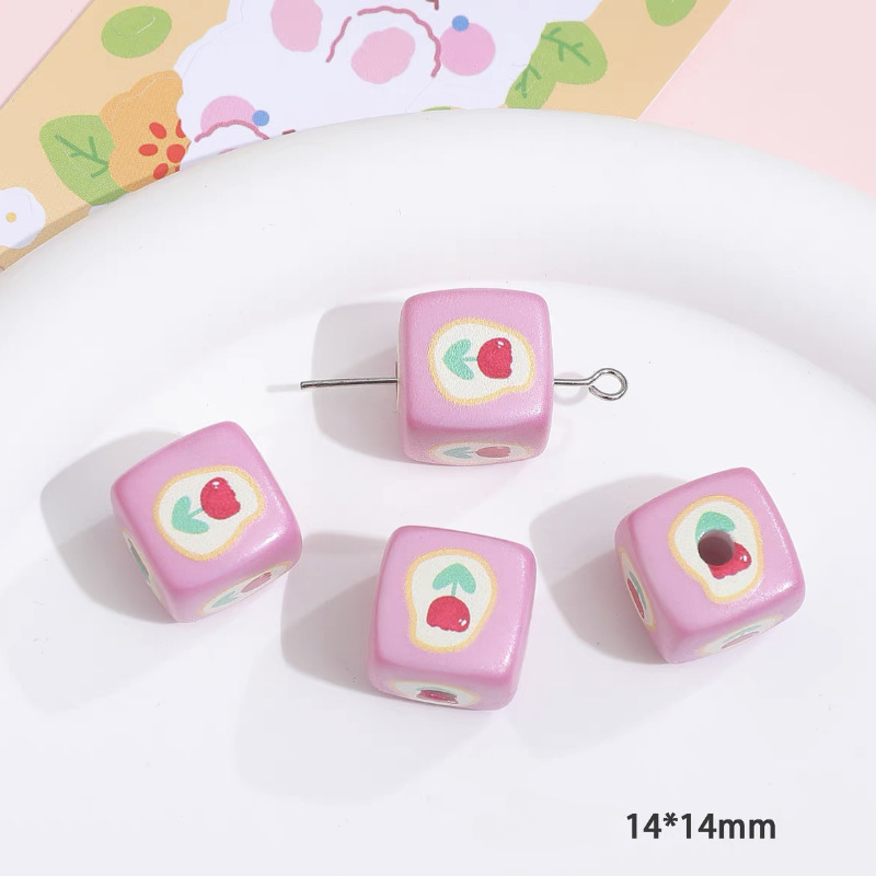 Wholesale 5pcs/pack Checkerboard Tulip Flowers Butterfly Heart Square String Beads